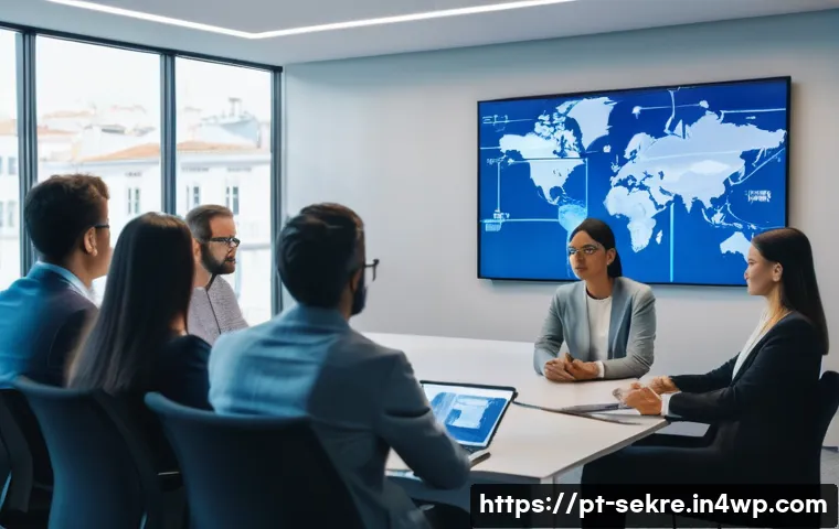 사이버 보안 사고 대응의 성공 사례 분석 - **Prompt:** A diverse team of cybersecurity professionals, including men and women of various ages a...