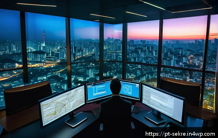 사이버보안에서의 머신러닝 활용 사례 - A futuristic cybersecurity operations center in São Paulo, Brazil, with diverse professionals analyz...